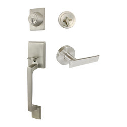 Designers Impressions - Designers Impressions Churchill Satin Nickel Handleset With Laurel Lever - Door Entry Sets