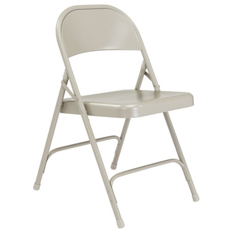 National Public Seating Standard All-Steel Folding Chair, Set of 4, Gray