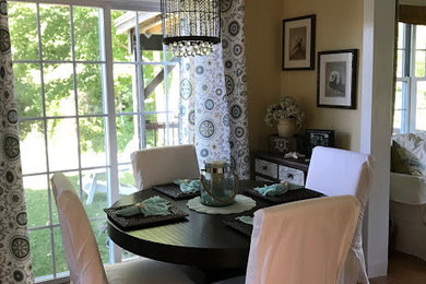 Inspiration for a farmhouse dining room remodel in Boston
