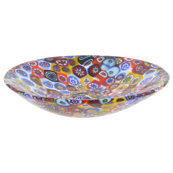 GlassOfVenice Murano Glass Millefiori Plate - Multicolor