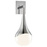 Mitzi by Hudson Valley Lighting - Mitzi Ariana 1-Light Wall Sconce E26 Medium Base A15 Bulb Opal Glossy, Polished - An opal-glass shade effortlessly drops from a smooth, wave-like holder in this fixture that oozes style. Available in a wall sconce, pendant, bath and vanity and stunning 12-light chandelier, there's an option for every room in the house.