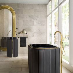 Darian Black Leather Luxury Bathtub - Bathtubs
