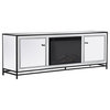Elegant Decor James TV Stand for TVs up to 65" with Wood Fireplace in Black