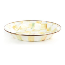 Parchment Check Enamel Pie Plate | MacKenzie-Childs - Pie And Tart Pans