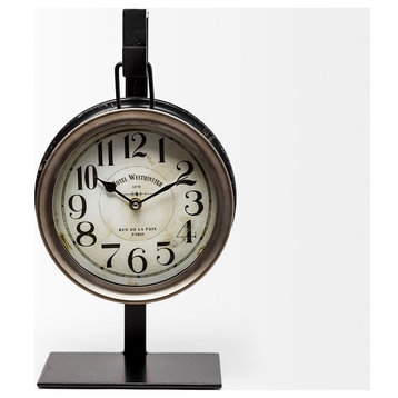Taxz Metallic Brown Metal Hanging Table Clock
