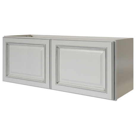 Sunny Wood RLW3615-A Riley 36"W x 15"H Double Door Bridge Cabinet - White