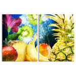 Ready2HangArt - Tropical Fruit Explosion Canvas Wall Art, 2-Piece Set - This tropical canvas art set offers a fusion of color and texture. It is fully finished, arriving ready to hang on the wall of your choice.