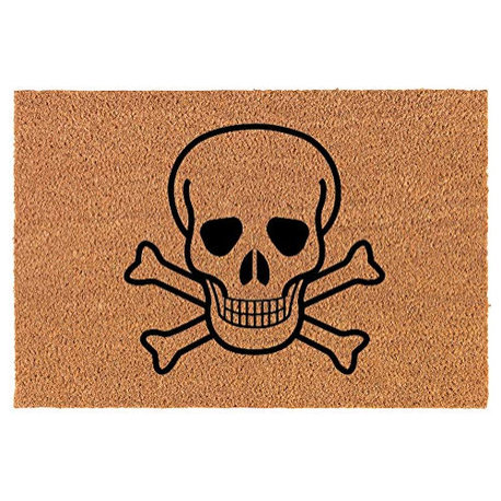 Coir Doormat Skull Crossbones (24" x 16" Small)