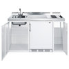 60" Wide All in One Kitchenette, White