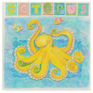 Cheryl Piperberg 'Octopus Playful' Canvas Art, 18"x18"