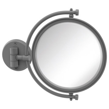8" Wall-Mount Makeup Mirror, Matte Gray, 3x Magnification