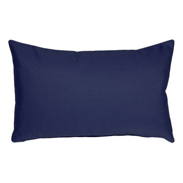 Pillow Deco, Sunbrella Navy Blue Outdoor Pillow, 12"x20"