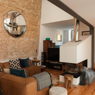 Living Room and White Fireplace View, Marvila
