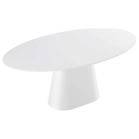 Anita 75" Oval Dining Table, Glossy White