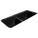 Miseno - Miseno MCI44-0UM-LD 43" Cast Iron Double Basin Kitchen Sink for - Black - Miseno MCI44-0UM-LD Features: Constructed of porcelain enameled cast iron Double basin sink with a 50/50 split increases versatility Low-Divide sinks allow you to prep and clean more easily, without bumping a divide that&#39;s too high Designed for undermount installations Basins are undercoated to prevent dish clatter and cabinet condensation Rear drain location increases storage space underneath Covered under Miseno&#39;s limited lifetime warranty Miseno MCI44-0UM-LD Specifications: Height: 10" (measured from the bottom of sink to the top of the rim) Length: 43" (measured from the left outer rim to the right outer rim) Width: 20" (measured from the back outer rim to the front outer rim) Basin Depth (Left): 10" (measured from the center of basin to the rim) Basin Length (Left): 19" (measured from the left inner rim to the right inner rim) Basin Width (Left): 16-1/2" (measured from the back inner rim to the front inner rim) Basin Depth (Right): 10" (measured from the center of basin to the rim) Basin Length (Right): 19" (measured from the left inner rim to the right inner rim) Basin Width (Right): 16-1/2" (measured from the back inner rim to the front inner rim) Basin Split: 50/50 Minimum Cabinet Size: 45-1/2" Installation Type: Undermount