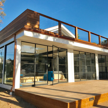 Copper rain gutters - Malibu
