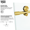 VIGO Elan E-class 60" x 76" Frameless Sliding Shower Door, Matte Gold