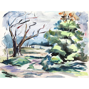 Eve Nethercott, Wooded Landscape, P3.1, Watercolor Painting