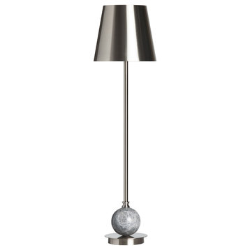 Louise 39" Buffet Lamp With Tapered Rectangular Shade, Silver