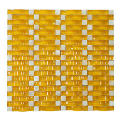 Lemonade 3D Sea Wave Glass Mosaic Tiles - Home Accessories & Decor