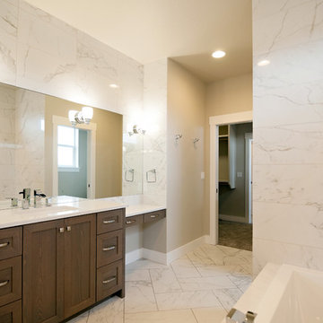 White Marble Master Bathroom