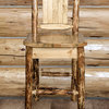 Glacier Country Collection Barstool, W/ Laser Engraved Bear, No Upholstery, Pine