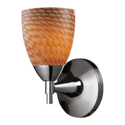 Elk Lighting - Celina 1-Light Sconce, Polished Chrome and Coco Glass - Wall Sconces