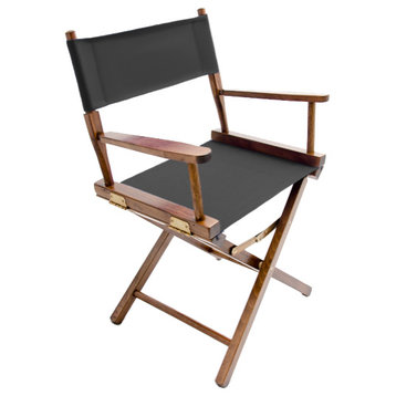 Gold Medal 18" Walnut Contemporary Director's Chair, Graphite