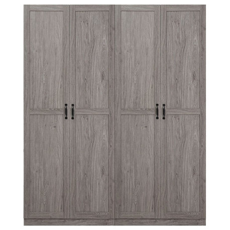 Hopkins Modern Freestanding Storage Closet- Set of 2, Grey, 2-Piece