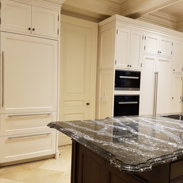 Face framed, solid wood painted kitchen in North York.