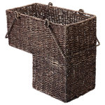 Villacera - Villacera 14" Wicker Stair Case Basket with Handles, Brown - Villaceras handmade 14-Inch Wicker Stair Case Basket with Handles are designed to organize and declutter your house or apartment of all the things that need to go upstairs.  Made of the strongest seagrass, these baskets are handmade with a tight wicker weave.  As with all of our products, they are designed for sturdiness, style, and longevity.  The convenient handles allow you to move it up and down the stairs with ease, simply place your items in this basket, grab the handles and bring the items upstairs at once. Product Details: Basket Opening Measures: 16 L x 8 W x 14 H. Material: Seagrass. Color: Brown. Care: Vacuum regularly to remove dust. Occasionally clean with a diluted solution of Oil Soap and water to remove any grime from crevices and maintain natural luster.