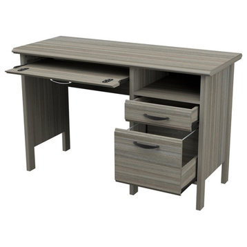 Inval America 2-Drawer Engineered Wood Computer Desk in Gray Smoke Oak