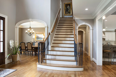 This is an example of a traditional staircase in Raleigh.