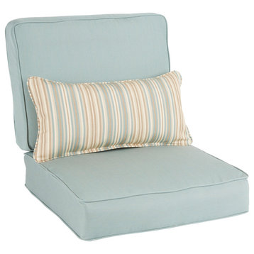 Sunbrella Canvas Spa Outdoor Deep Seating Cushion Set with Pillow, 23.5x23