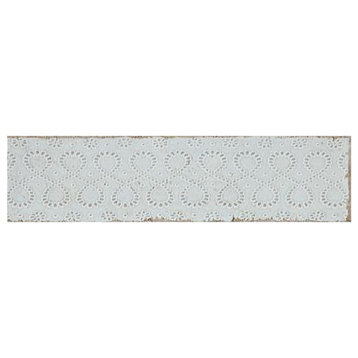 Annie Selke Artisanal Sky Lace Ceramic Wall Tile 3 x 12 in.