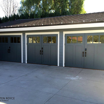 Blue Glass Window Carriage Doors