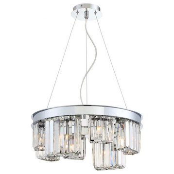 Transitional 8-Light Chandelier Clear Crystal - 7.5 inches - Chandeliers