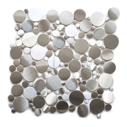 Eden Mosaic Tile Random Circles Stainless Steel Tile EMT_170-SIL-SM - Mosaic Tile