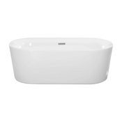 Dewey Oval Freestanding Bathtub, White Acrylic, 59" Tub Only