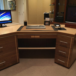 Walnut And Curly Maple Desk - inside view - Products