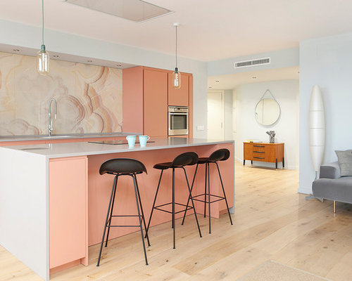 Top 30 Kitchen with Pink Backsplash Ideas & Designs | Houzz