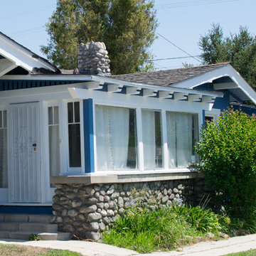White & Blue-Exterior Residential Home-Los Angeles