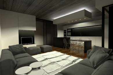 Example of a trendy living room design in Brussels