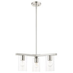 Livex Lighting - Livex Lighting 45473-91 Zurich - Three Light Chandelier - No. of Rods: 3  Canopy IncludedZurich Three Light C Brushed Nickel ClearUL: Suitable for damp locations Energy Star Qualified: n/a ADA Certified: n/a  *Number of Lights: Lamp: 3-*Wattage:100w Medium Base bulb(s) *Bulb Included:No *Bulb Type:Medium Base *Finish Type:Brushed Nickel