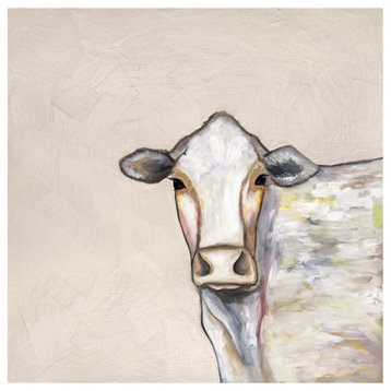 "White Cow" Stretched Canvas Art by Eli Halpin, 10"x10"