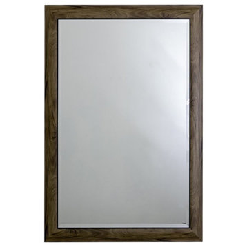 Yosemite Home Decor Large Rectangle Traditional Wood Casual Mirror in Gray/Black