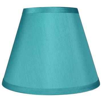 Hardback Faux Silk Coolie Lamp Shade, 5x9x7", Teal