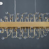 Gold Round/Rectangle Colorful Crystal Chandelier for Living room, Kitchen, L43.3", Roundcrystal