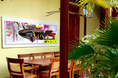 Example of a trendy dining room design