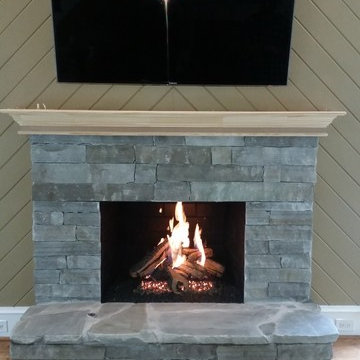 Natural stone fireplace makeover